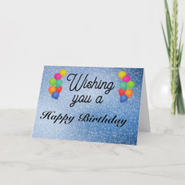 ハッピーバースデーとカラフルバルーン付き カード