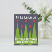 ハッピーバースデーとクリスマスのはがき ポストカード (スタンド正面)