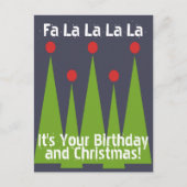 ハッピーバースデーとクリスマスのはがき ポストカード (正面)