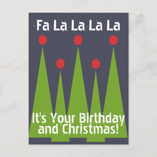 ハッピーバースデーとクリスマスのはがき ポストカード (正面)