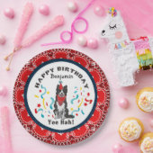 ハッピーバースデーとコリ縁どー·レッド·バンダナ ペーパープレート (パーティー)