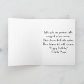 ハッピーバースデーとスイートリットガールグリーティングカード カード (内部)