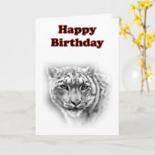 ハッピーバースデーとタイガーのカード カード (黄色い花)
