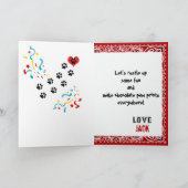 ハッピーバースデーとダシュント・ドッグの赤バンダナ カード (内部)