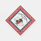 ハッピーバースデーとダシュント・ドッグの赤バンダナ スタンダードランチョンナプキン (角)