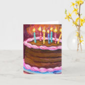 「ハッピーバースデーとチョコレート」グリーティングカード カード (黄色い花)