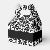 ハッピーバースデーとトレンディー白黒ダマスク フェイバーボックス (裏面サイド)
