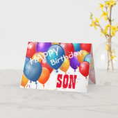 ハッピーバースデーとバルーンSON A01 カード (黄色い花)