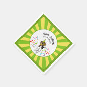 ハッピーバースデーとビーグル犬バディパーティー スタンダードカクテルナプキン (角)