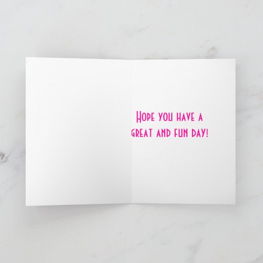 ハッピーバースデーとピンクの携帯電話の写真追加 カード (内部)