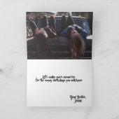 ハッピーバースデーとベスティーの折り畳みグリーティングカード カード (内部)