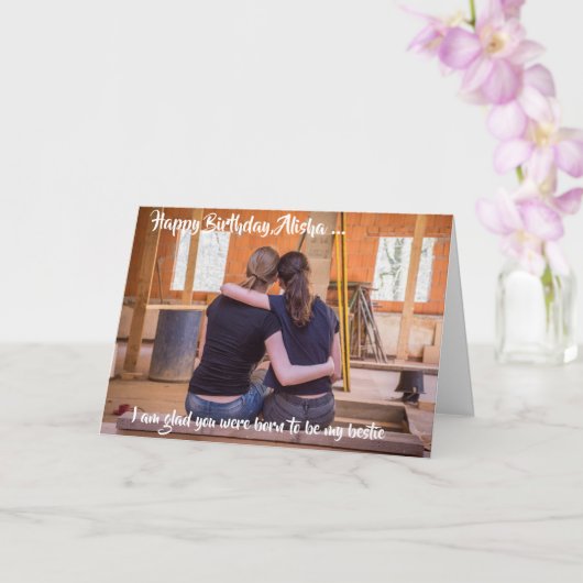 ハッピーバースデーとベスティーの折り畳みグリーティングカード カード (蘭)