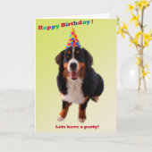 ハッピーバースデーとベルネーゼ カード (黄色い花)