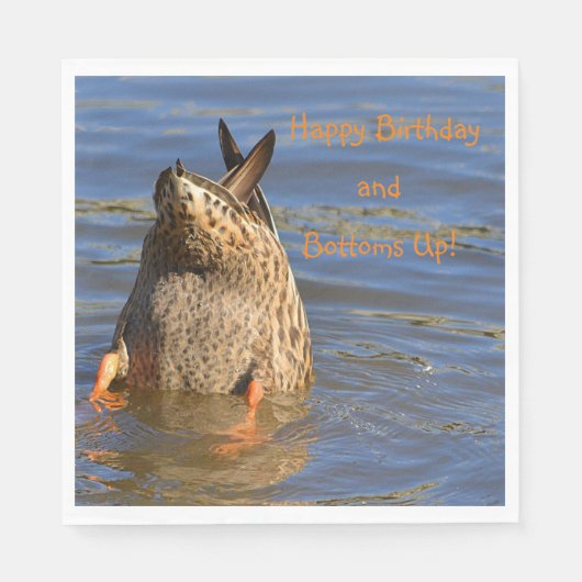 ハッピーバースデーとボトムズアップ スタンダードランチョンナプキン (正面)