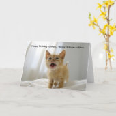 ハッピーバースデーとミュー カード (黄色い花)