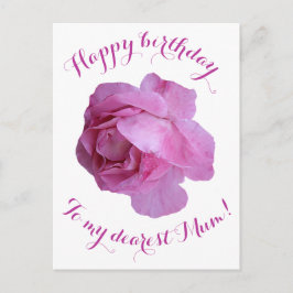ハッピーバースデーとムームかわいらしピンクのバラフローラ愛 ポストカード
