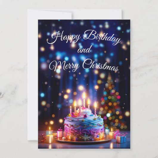 ハッピーバースデーとメリークリスマス シーズンカード (正面)