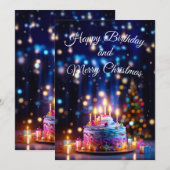 ハッピーバースデーとメリークリスマス シーズンカード (正面/裏面)