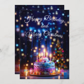 ハッピーバースデーとメリークリスマス シーズンカード (正面/裏面)
