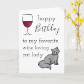 ハッピーバースデーとワお気に入りのイン好きの猫の女性 カード (黄色い花)