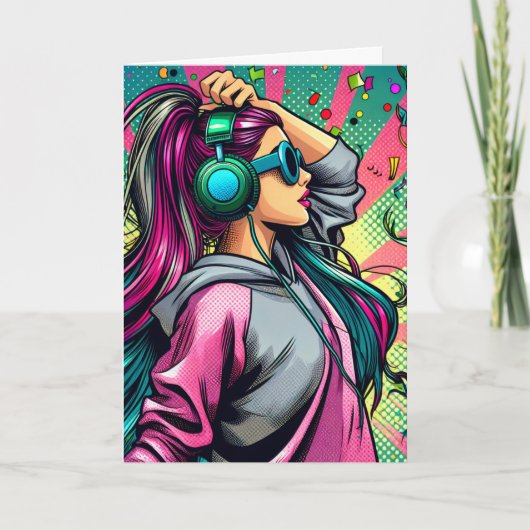 ハッピーバースデーとワンレディクールー カード (正面)