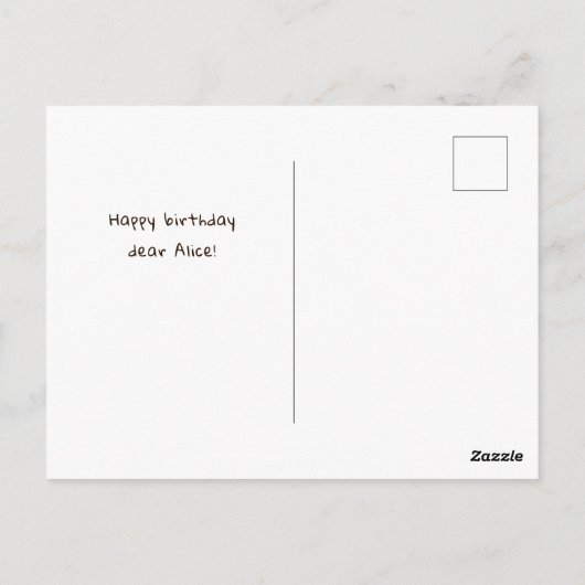 ハッピーバースデーとヴィンテージレトロなパイナップル ポストカード (裏面)