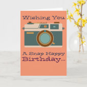 ハッピーバースデーと写真の恋人 カード (黄色い花)