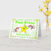 ハッピーバースデーと友最高の人 カード (黄色い花)