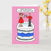 ハッピーバースデーと双子の兄弟 カード (黄色い花)