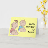 ハッピーバースデーと双子 カード (黄色い花)