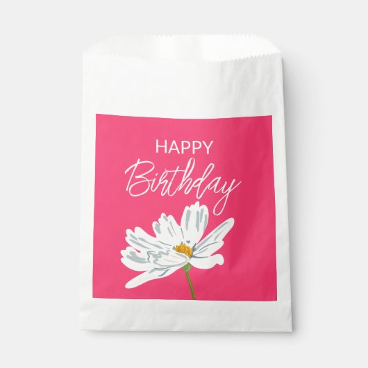 ハッピーバースデーと夏の芸術的花 フェイバーバッグ (正面)