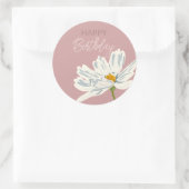 ハッピーバースデーと夏の芸術的花 ラウンドシール (バッグ)