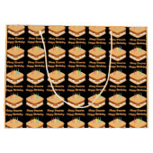 ハッピーバースデーと多くのSの大きな抱き枕 ラージペーパーバッグ (裏面)