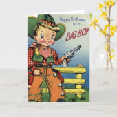 ハッピーバースデーと大物 カード (黄色い花)