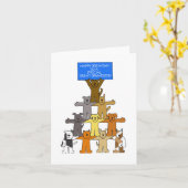 ハッピーバースデーと孫素晴らし漫画犬 カード (黄色い花)