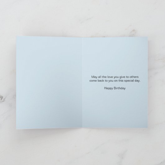 ハッピーバースデーと山の風景 カード (内部)