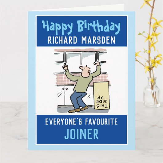 ハッピーバースデーと指物や大工 カード (黄色い花)