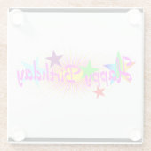 ハッピーバースデーと星 –  ガラスコースター (裏面)