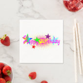 ハッピーバースデーと星 – スタンダードカクテルナプキン (インサイチュ)