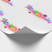 ハッピーバースデーと星 – ラッピングペーパー (角)