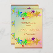 ハッピーバースデーと星 – 招待状 (正面/裏面)