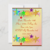 ハッピーバースデーと星 – 招待状 (裏面)