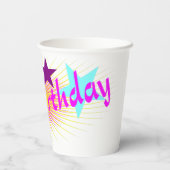 ハッピーバースデーと星 –  紙コップ (裏面)