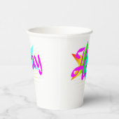 ハッピーバースデーと星 –  紙コップ (右)