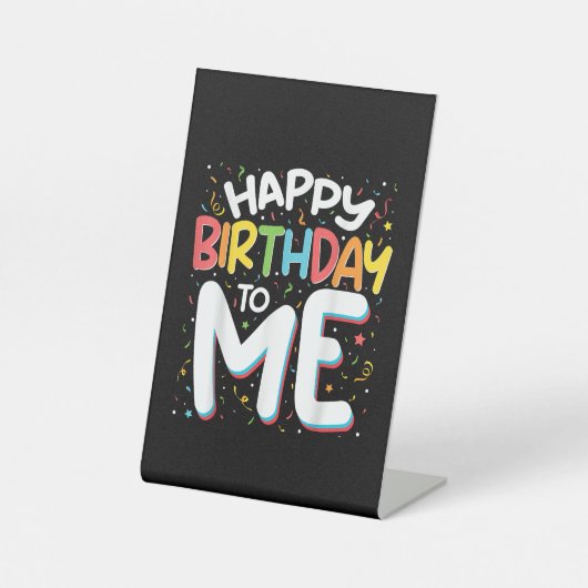 ハッピーバースデーと私のおもしろい誕生日パーティー 台座サイン (正面)