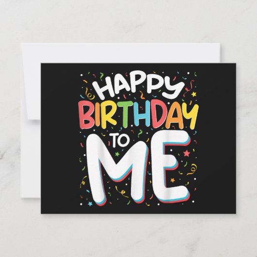 ハッピーバースデーと私のおもしろい誕生日パーティー 招待状 (正面)