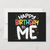 ハッピーバースデーと私のおもしろい誕生日パーティー 招待状 (裏面)