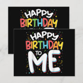 ハッピーバースデーと私のおもしろい誕生日パーティー 招待状 (正面/裏面)