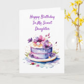 ハッピーバースデーと私の甘い娘パーソナライズされた カード (黄色い花)