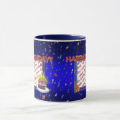 ハッピーバースデーと紙吹雪フォトフレーム マグカップ (中央)